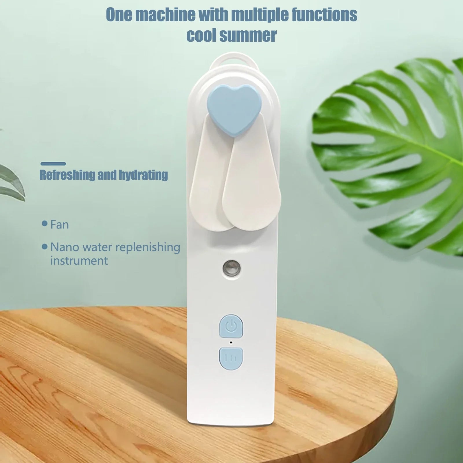 Portable Fan Desk Fan Small Fan Mini Fan Portable Small Fan Water Replenishing Instrument Two in One Mini Handheld Silent.