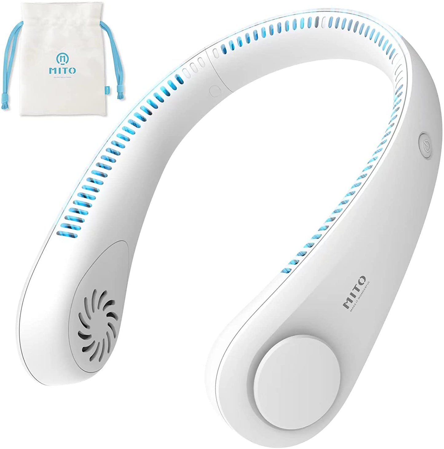 Portable Bladeless Neck Fan - Rechargeable Wearable Personal Cooling Device with 3 Speed Settings, Ideal for Office, Sports, and Travel - Perfect Gift for Father's Day