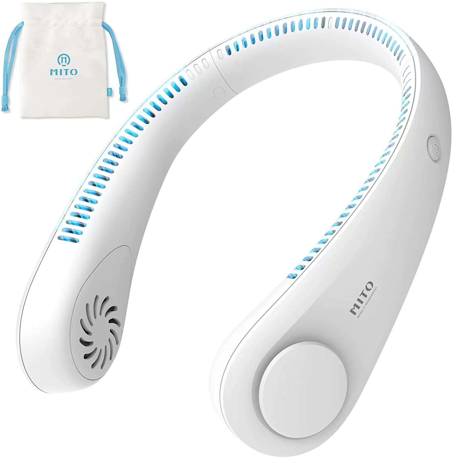 Portable Bladeless Neck Fan - Rechargeable Wearable Personal Cooling Device with 3 Speed Settings, Ideal for Office, Sports, and Travel - Perfect Gift for Father's Day