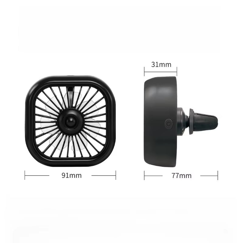 Car Fan USB Car Fan,Electric Cooling Fan Air Vent Mounted Fan Strong 2.5W 3 Speeds & Rotatable.