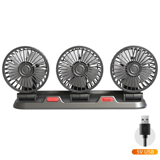 Car Fan Portable Vehicle Fan 3 Electric Fan Vehicle Mounted USB Fan Auto Fan Strong Wind Desk Fan for Dashboard SUV RV Truck Sedan Home Office