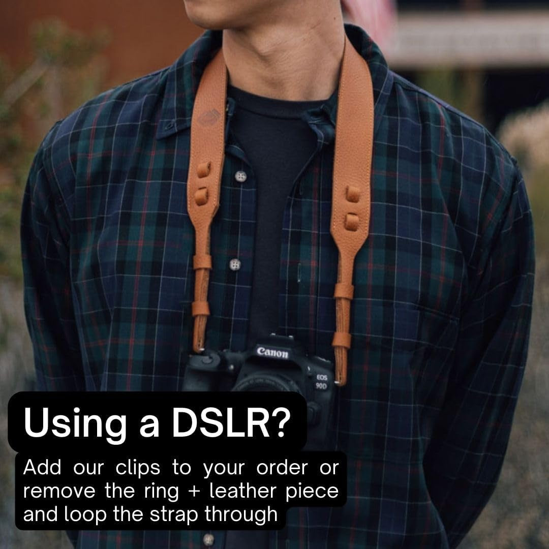 STRAPS Classic Leather Camera Strap | 17.5" Full-Grain Leather with Suede Backing, Fits DSLR & SLR Cameras