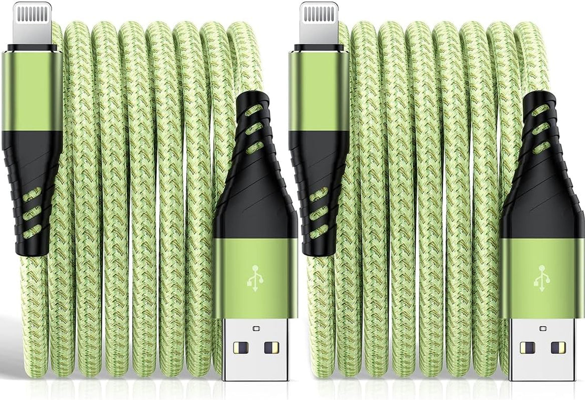 Long Iphone Charger Cord 10 FT, [MFI Certified] 10 Foot USB Lightning Cable,10 Feet Fast Charger Nylon Braided USB Iphone Cord for Iphone 13 12 11 Pro X XS Max XR/8 Plus/7 Plus/6/6S Plus-Green