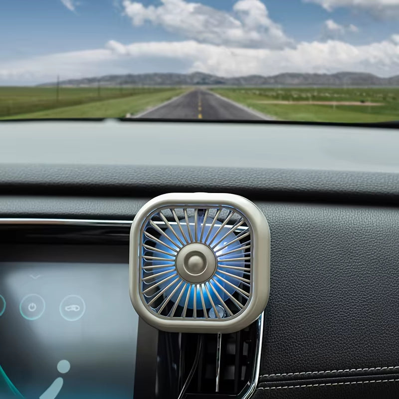 Car Fan USB Car Fan,Electric Cooling Fan Air Vent Mounted Fan Strong 2.5W 3 Speeds & Rotatable.