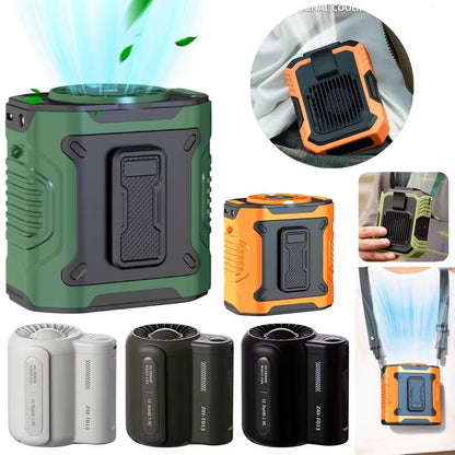 Portable Waist Fan Rechargeable Hanging Neck Fan 4000Mah Waist Clip Fan Wearable Personal Cooling Fan for Outdoor Camping Hiking.