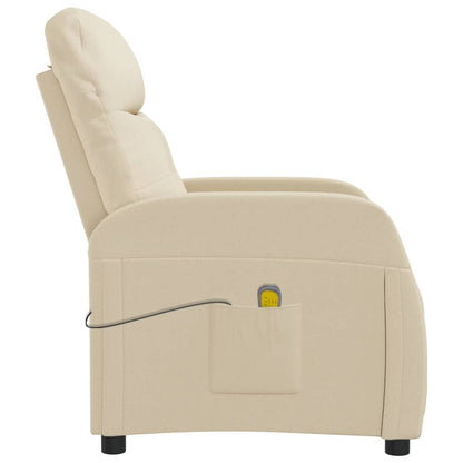 vidaXL Massage Chair Cream Fabric.