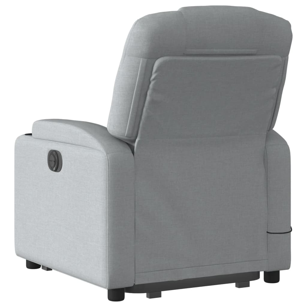 vidaXL Stand up Massage Recliner Chair Light Gray Fabric.