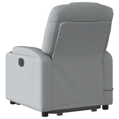vidaXL Stand up Massage Recliner Chair Light Gray Fabric.