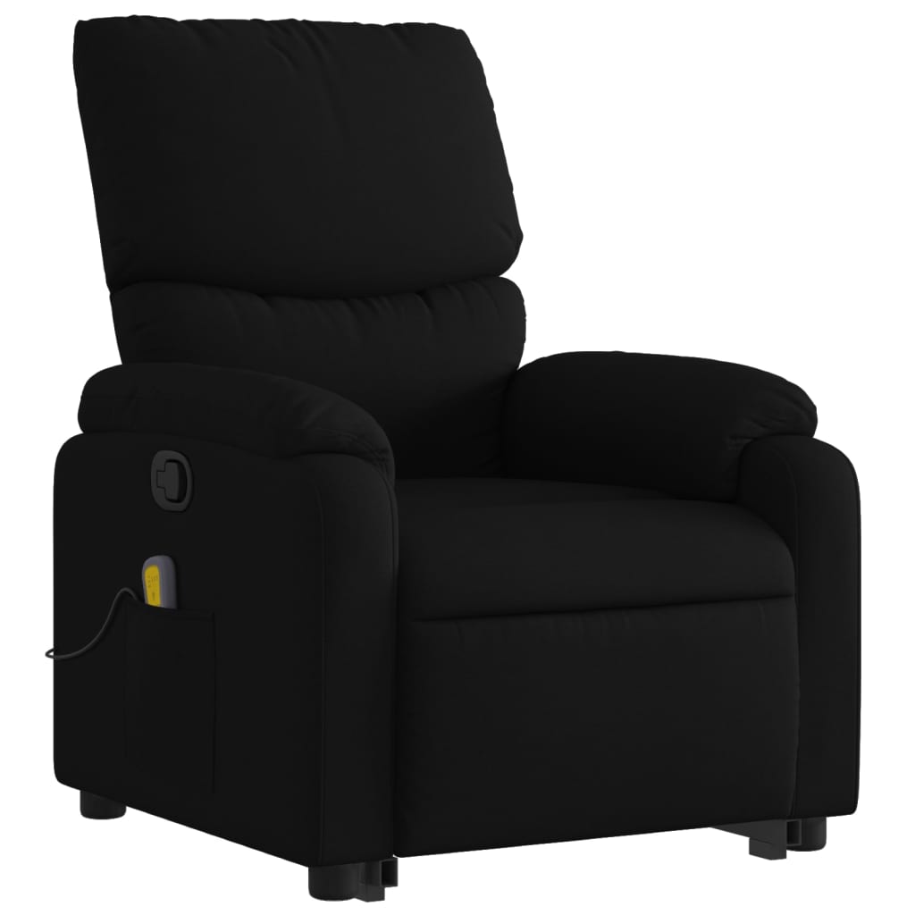 vidaXL Stand up Massage Recliner Chair Black Fabric.