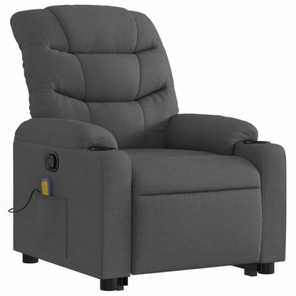 vidaXL Stand up Massage Recliner Chair Dark Gray Fabric.