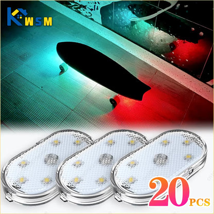 20PCS Skateboard Lights Longboard Fluorescent LED Flash Night Glowing USB Rechargable Scooter Board Underglow Lamp Decors