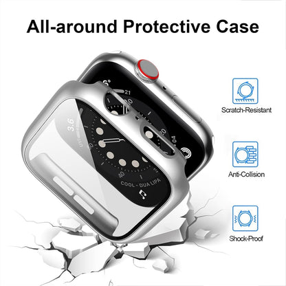 12 Pack Case with Tempered Glass Screen Protector Compatible for Apple Watch 44Mm SE (2Nd Gen) Series 6 5 4 SE, Full Hard PC Scratch Resistant Bumper Protective Cover for Iwatch Accessories