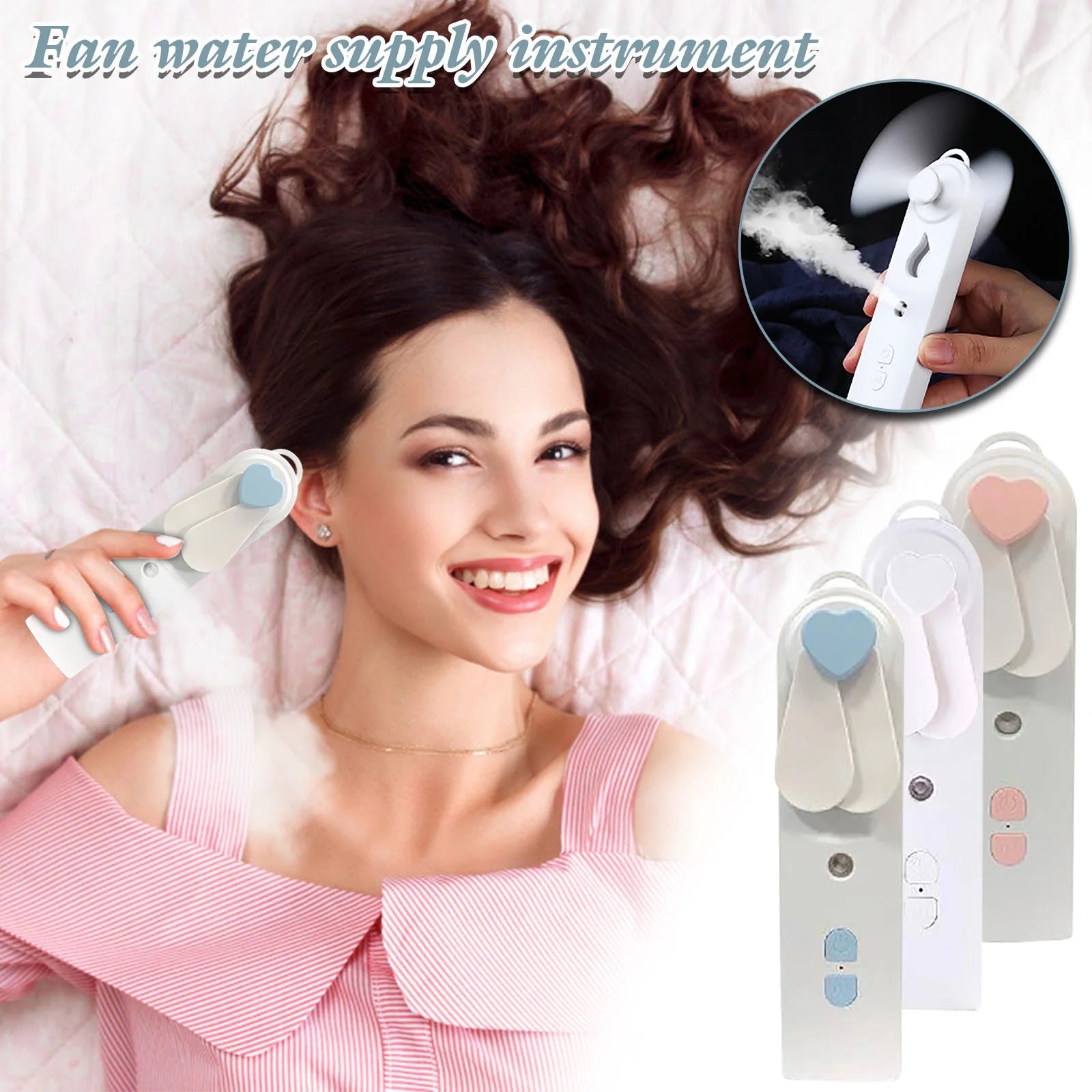 Portable Fan Desk Fan Small Fan Mini Fan Portable Small Fan Water Replenishing Instrument Two in One Mini Handheld Silent.
