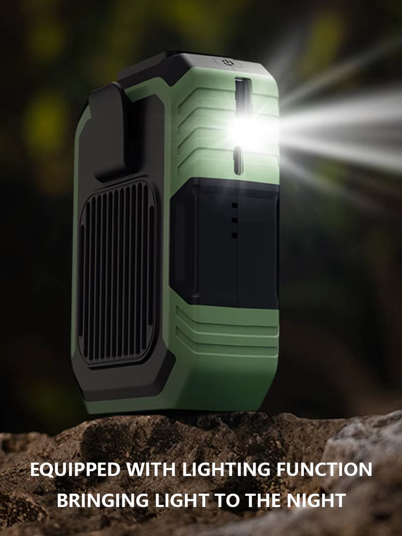 Portable Waist Fan Rechargeable Hanging Neck Fan 4000Mah Waist Clip Fan Wearable Personal Cooling Fan for Outdoor Camping Hiking.