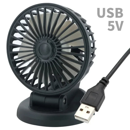 Car Fan 360° Adjustable 3 Head Air Fan Automotive Electric Fan Multi-Function USB/12V/24V Fan 2 Speeds Car Silent Fan for Home.