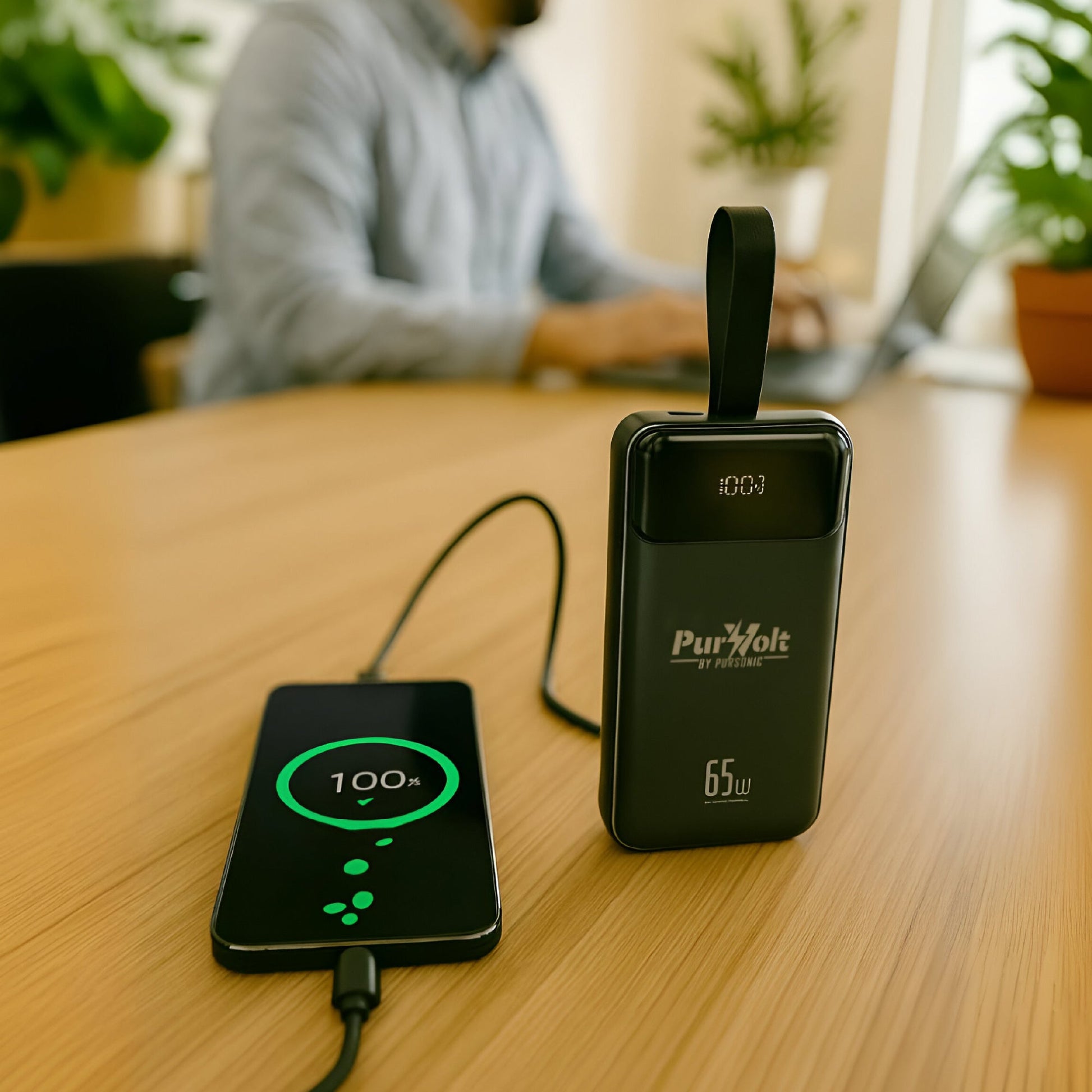 PurVolt 40,000mAh Ultra High-Capacity Power Bank – Powering Laptops, Phones & Beyond.