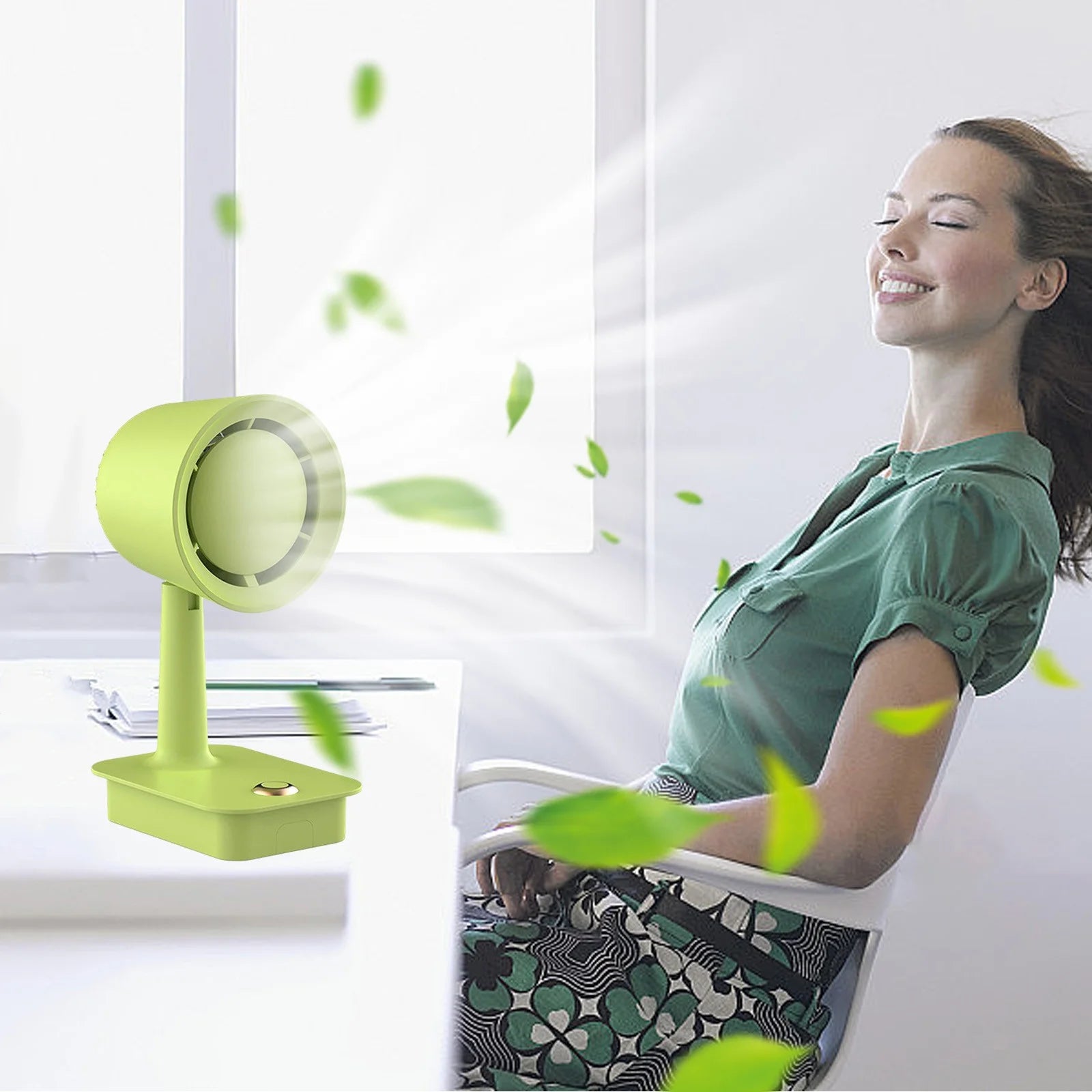 Bladeless Fan Folding Desktop Fan Usb Rechargeable Stand Student Dormitory Office Desk Silent Brushless Bladeless Electric Fan Desk Fan Folding Fan