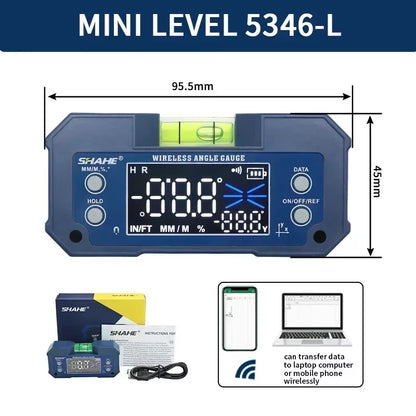Digital Angle Finder with Level Bubble Dual Axis Rechargable Digital Angle Gauge Magnetic Digital Level Box Protractor.