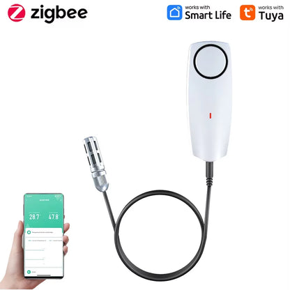 Tuya Smart Zigbee Hygrometer Thermometer with External Temperature USB Charge or Rechargable Bat
