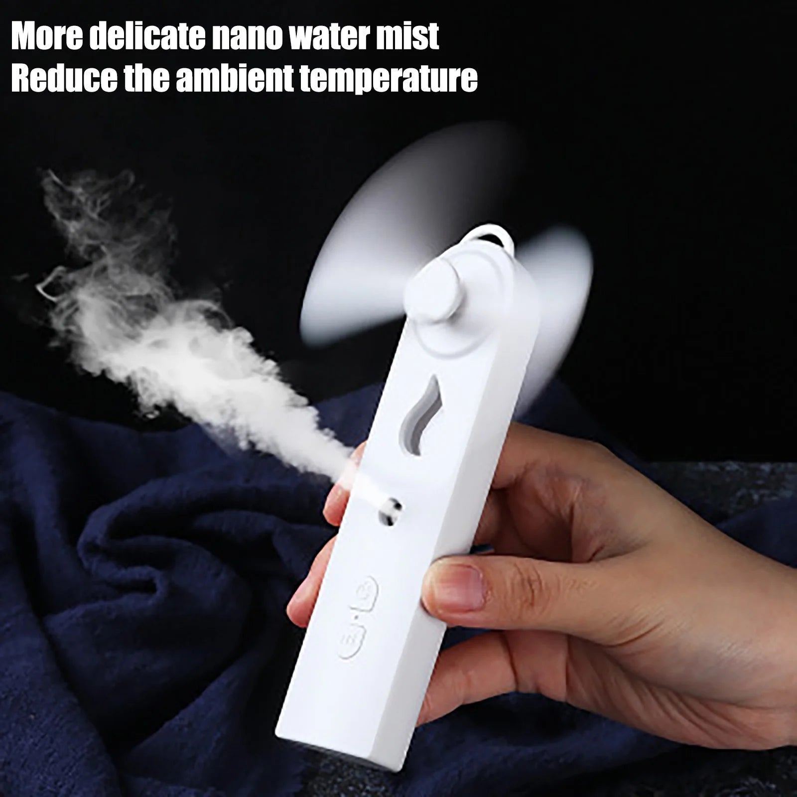 Portable Fan Desk Fan Small Fan Mini Fan Portable Small Fan Water Replenishing Instrument Two in One Mini Handheld Silent.