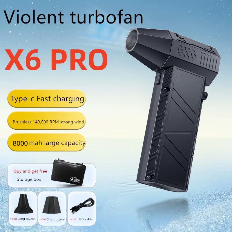 Turbo Jet Fan Violent Fan X6 Powerful Air Blower 200W High Power Duct Fan Mini Turbo Jet Fan 140000 RPM Strong Winds Turbo Fan.