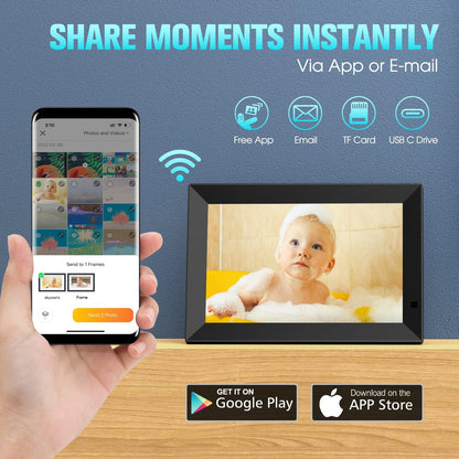 Digital Picture Frame - 10.1 Inch FHD IPS Keyboard Case for 2025 Ipad Air 13 and Ipad Pro 12.9 (6Th, 5Th, 4Th, 3Rd Gen), Magnetic Keyboard Case with Multi-Touch Trackpad