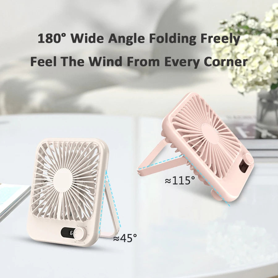 2024 New 1500Mah 100 Gears Ultrathin Desk Fan Portable Fan Rechargeable Table Fan Mini Fan Portable Cooler Air Conditioner Fan