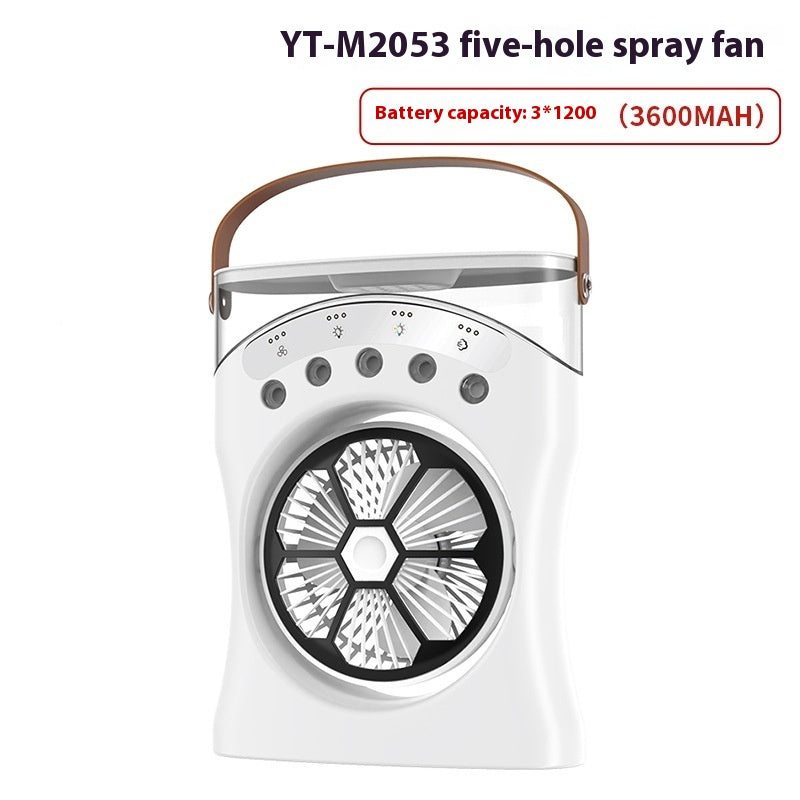 Portable Fan Portable Mini Humidifier Fan Water Spraying Fan Rechargeable Cooler Air Adjustment Fan for Hot Weather.