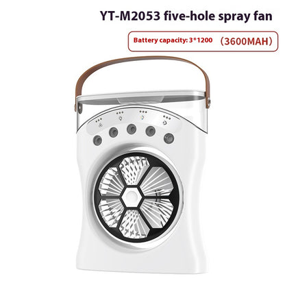 Portable Fan Portable Mini Humidifier Fan Water Spraying Fan Rechargeable Cooler Air Adjustment Fan for Hot Weather.