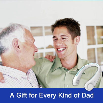 Portable Bladeless Neck Fan - Rechargeable Wearable Personal Cooling Device with 3 Speed Settings, Ideal for Office, Sports, and Travel - Perfect Gift for Father's Day