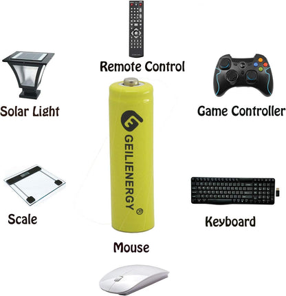 Solar Light Batteries AA Ni-Cd AA 600Mah 1.2V Rechargeable Batteries AA Rechargeable Batteries for Solar Lights Solar Lamp(Pack of 8)