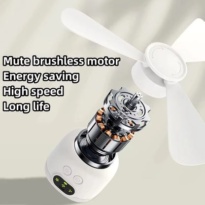 Portable Ceiling Fans 8000Mah Outdoor Camping Fan Tent Ventilator Cooler Rechargeable Electric Fan Remote Control LED Lighting