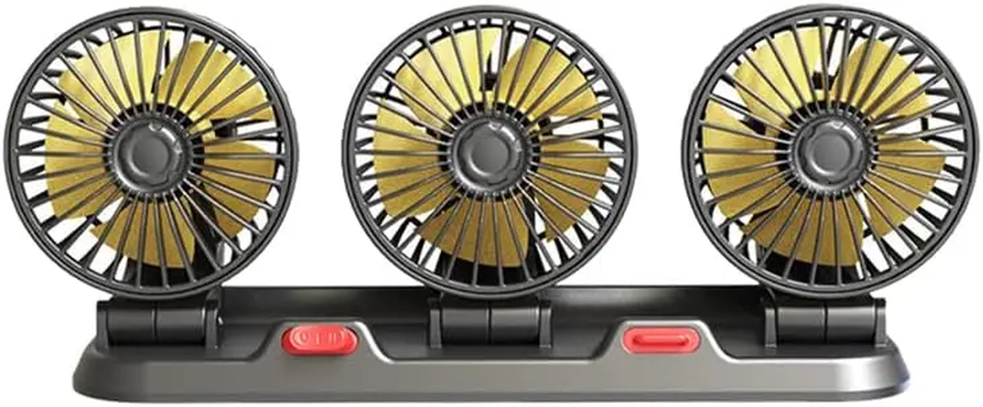 Car Fan 360° Adjustable 3 Head Air Fan Automotive Electric Fan Multi-Function USB/12V/24V Fan 2 Speeds Car Silent Fan for Home.