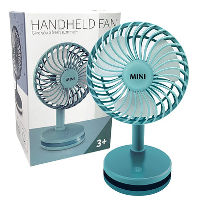 Portable Fan Desk Fan Small Fan Mini Fan Portable Desktop Small Fan Mini Handheld Fan with Led Light Holder Usb Rechargeable Desktop Fan Portable Fan Home Office Travel.