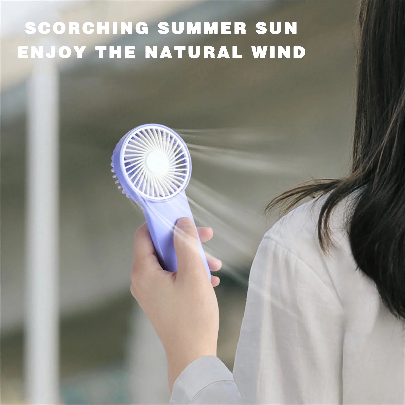 Portable Fan Desk Fan Small Fan Mini Fan Portable Handheld Fan 2Xaa Battery Fan Hanging Fan with Lanyard for Indoor Outdoor