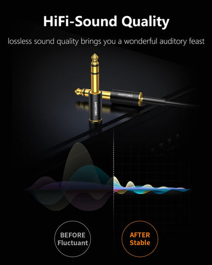 1/4 Inch Male to 3.5Mm Female Stereo Audio Jack Pure Copper Adapter for Headphone, Amp, 2 Pack-Black