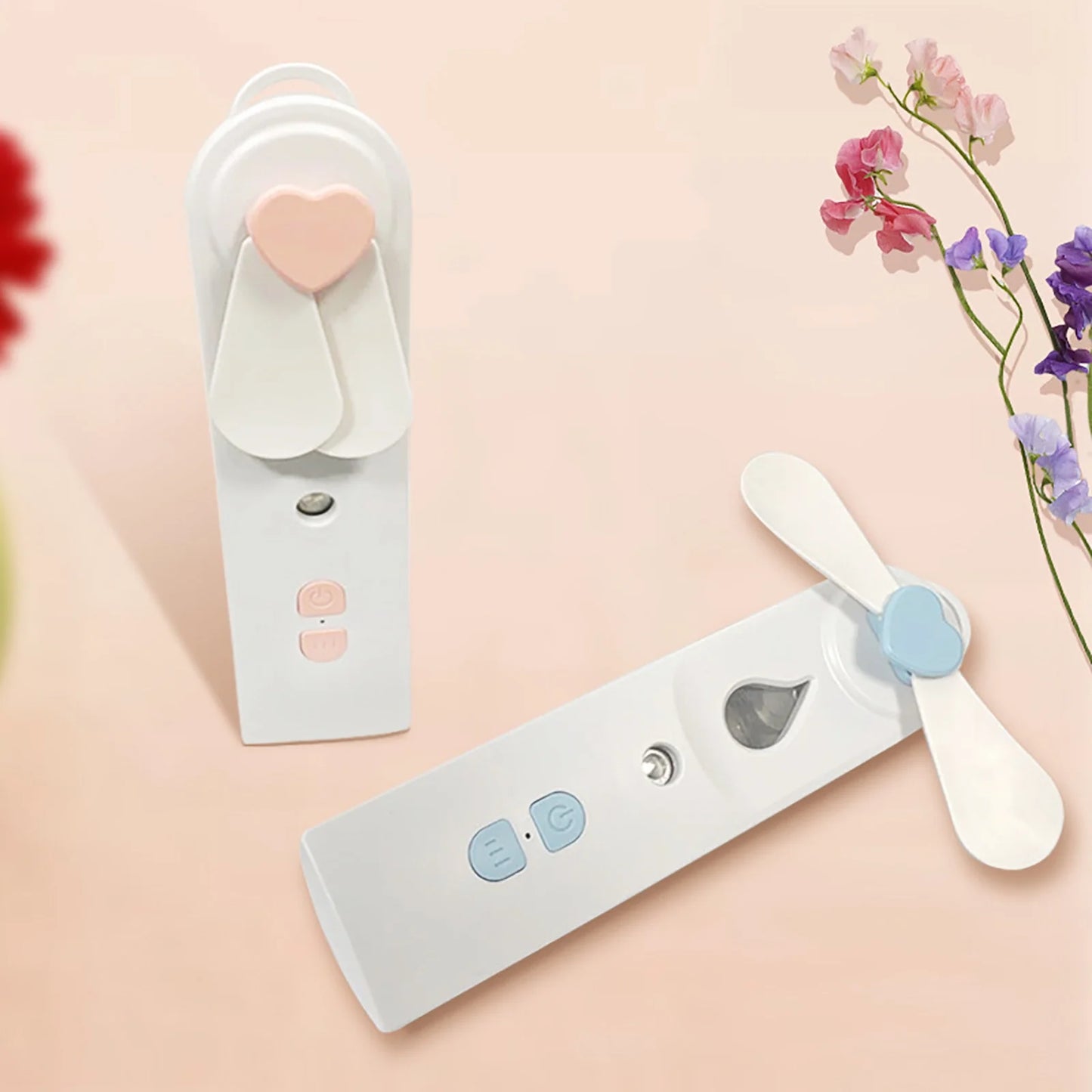 Portable Fan Desk Fan Small Fan Mini Fan Portable Small Fan Water Replenishing Instrument Two in One Mini Handheld Silent.