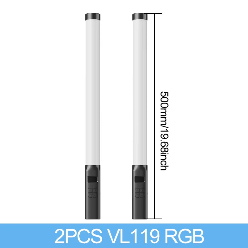 VL119 RGB Handheld Light Wand 2500-9000K Diammable Lightweight 50Cm RGB Stick Light Rechargable Photography Lighting Vlog