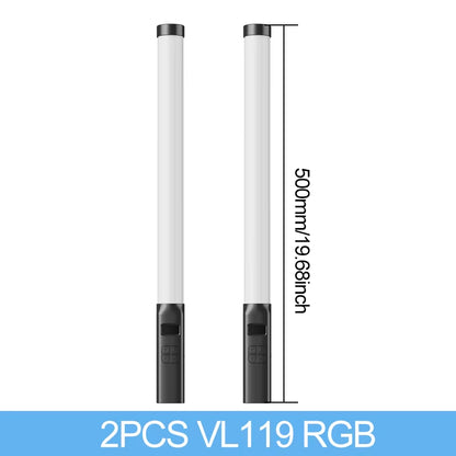 VL119 RGB Handheld Light Wand 2500-9000K Diammable Lightweight 50Cm RGB Stick Light Rechargable Photography Lighting Vlog