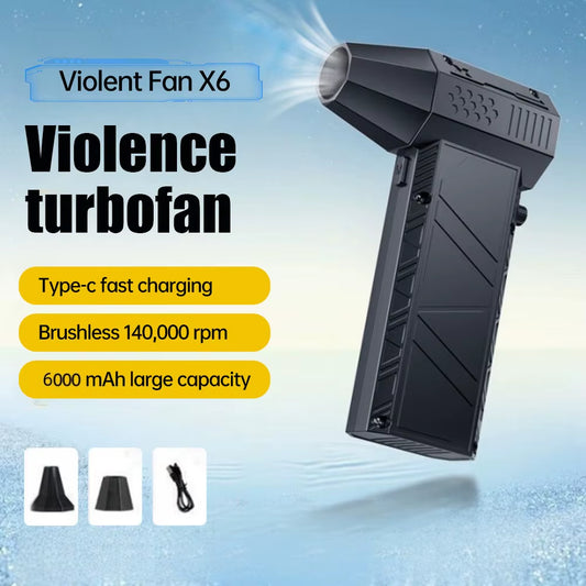 Turbo Jet Fan Violent Fan X6 Powerful Air Blower 200W High Power Duct Fan Mini Turbo Jet Fan 140000 RPM Strong Winds Turbo Fan