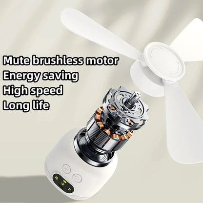 New USB Rechargeable Large Wind Ceiling Fan Removable Blades Night Lamp Lighting 8000Mah\12000Mah Capacity Household Outdoor Fan