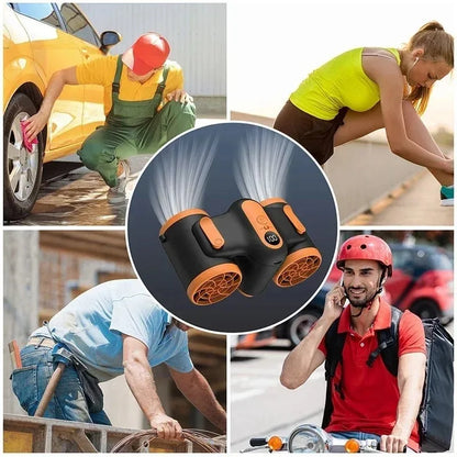 Portable Waist Fan Gifts Portable Air Circulators Fan Desk Fan Small Cooling Fan Necklace Fan for Camping Farm Car Riding Travel