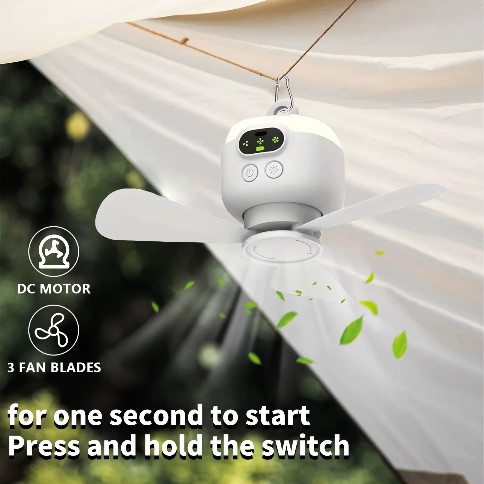 8000Mah Portable Camping Ceiling Fan with Remote Control - Rechargeable, Lightweight, and Ideal for Outdoor Tents and Home Use