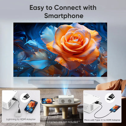 Mini Bluetooth Projector with Tripod, 9500LM Full HD 1080P Portable Home Theater Projector ,Support 250"Display