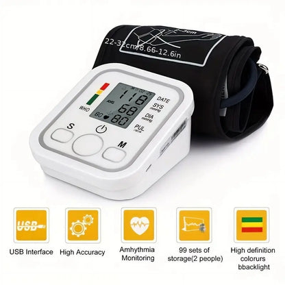 Blood Pressure Monitor, Rechargable Blood Pressure Machine with Voice Broadcast for Doul User